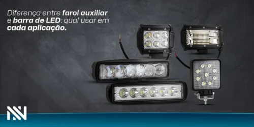 farol auxiliar LED e a barra de LED